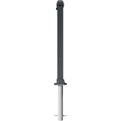 Ornamental bollard | steel tube 70 x 70 mm | series 473B | foldable, self-engaging lockfor casting in concrete, with hot-dip galvanized groundsocket part-no. 470.60, approx. 400 mm below ground | with triangular locking mechanism acc. with DIN 3223 | without eyelet